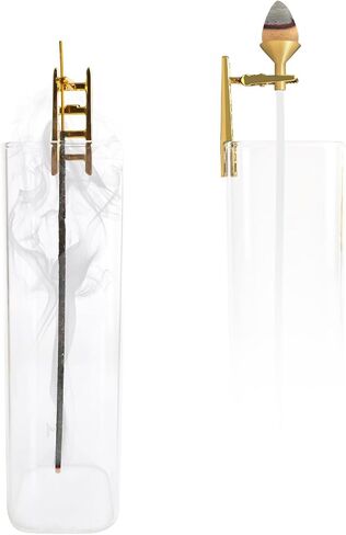 حامل بخور للعصي، بخور سلم لطيف - حامل عصا مع مبخرة زجاجية لامتصاص الرماد خالية من الفوضى لديكور المنزل واليوجا والمنتجعات الصحية (السلم) in Kuwait