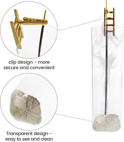 حامل بخور للعصي، بخور سلم لطيف - حامل عصا مع مبخرة زجاجية لامتصاص الرماد خالية من الفوضى لديكور المنزل واليوجا والمنتجعات الصحية (السلم) in Kuwait