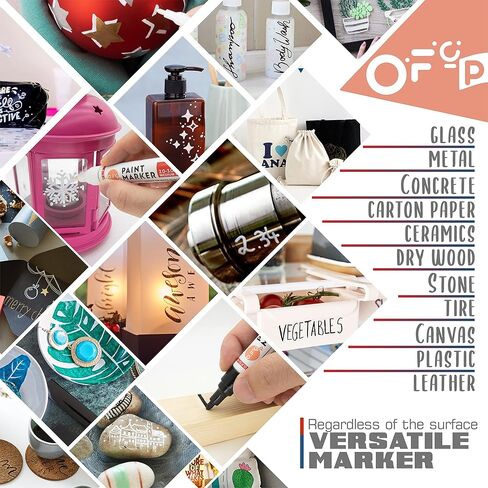 Oil-Based Permanent Paint Marker Pen,Medium Tip-Quick Drying and Waterproof Marker Pen for Metal, Rock Painting, Wood, Fabric, Plastic, Canvas, Mugs,Silver,Pack of 6 in Kuwait