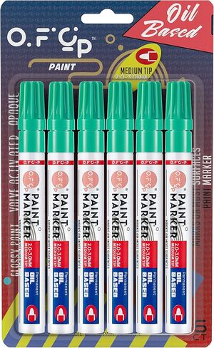 Oil-Based Permanent Paint Marker Pen,Medium Tip-Quick Drying and Waterproof Marker Pen for Metal, Rock Painting, Wood, Fabric, Plastic, Canvas, Mugs,Silver,Pack of 6 in Kuwait