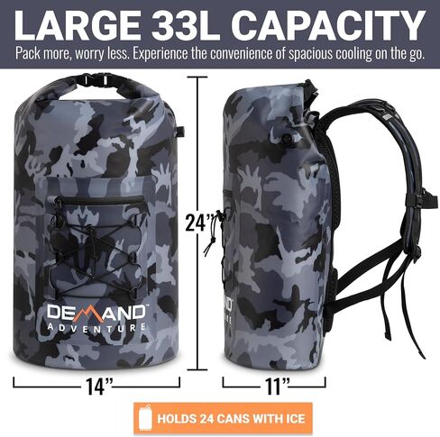 Premium Soft-Sided Roll-Top 33L Insulated Backpack Cooler Bag in Saudi Arabia