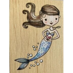 Inkadinkado Mermaid Heart Wood Stamp 3" x 2.25" 60-01542