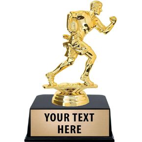 Crown Awards Flag Football Trophies with Custom Engraving, 6" Personalized Male Flag Football Trophy On Black Base Prime