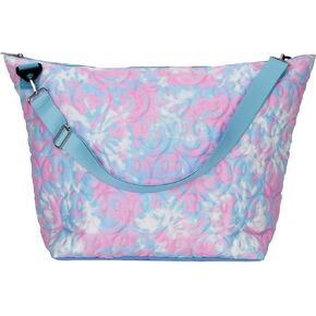 iscream Girls' Weekender Travel Tote Bag with Adjustable Strap and Interior Zipper Pocket - Pop of Pink Collection