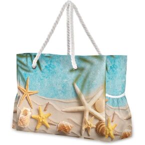 senya Beach Tote Bags for Women, Starfish Beach Large Beach Shoulder Bag Pool Bags Purse