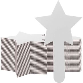 25 Pieces Star Shape Dry Erase Answer Paddles Handheld Double Sided Paddles Mini White Boards Small Dry Erase Board Auction Paddles for Students Teacher Classroom Bidding Voting Score Boards