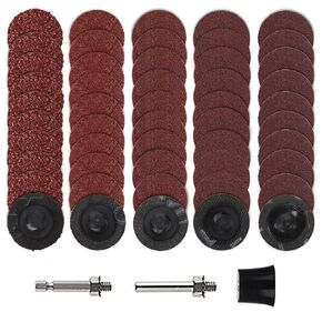 40Pcs 3 Inch Roll Lock Sanding Disc 40/60/80/120 Grit Quick Change Discs, 1/4'' Pad Holder Accessories, Surface Conditioning Finish Grinding Burr Rust Removal