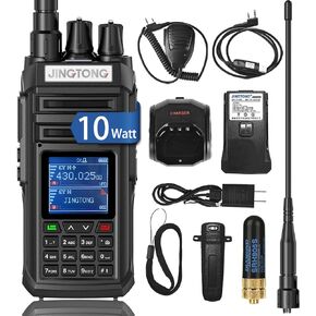 JT-3988 ham Radio Walkie Talkie 10Watt Handheld Dual Band Two Way radios Long Range, 2600mAh Type-c Rechargeable Battery, NOAA，ham Radio Handheld Multi-Band Receive and Transmit