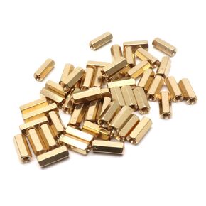 M3x12mm Female Thread Brass Hex Standoff Spacer Nut Hexagonal Pillar Screw, Pack of 50