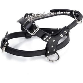 Spiked Dog Harness Dog+Harness Doggy Sling Pitbull Harness Studded Dog Harness pet Collar Cone pet Carrier Sling Terrier Harness Spike Dog Harness pu Wiring Harness Leash Strap