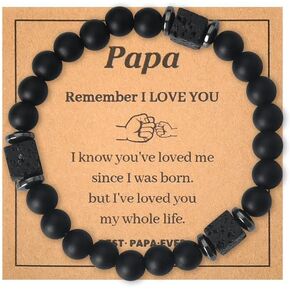 Dad Father's Day Birthday Gifts for Grandpa Godfather Bracelet for Men Uncle Papa Beaded Braceket for Dad in Kuwait