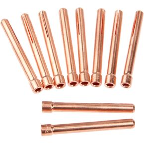 أطراف كوليت Mtsooning 3/32 بوصة 10N24 TIG، 10 قطع 2.4 مم TIG Collet Bodis، مجموعة المواد الاستهلاكية النحاسية TIG Collet، بديل لسلسلة شعلة اللحام WP17 18 26 TIG
