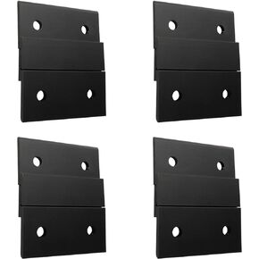4pairs 2-Inch French Cleat Picture Hangers Aluminum Alloy Z Type Clips Wall Mounting Picture Frame Brackets for Panels Whiteboards Shelves Artworks Photos (Black)