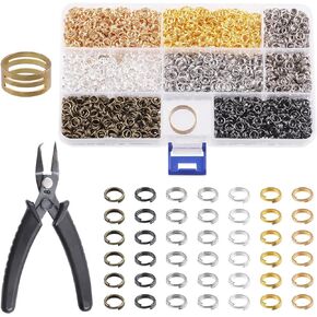 3502Pcs 7 Colors Mini Split Jump Rings with Split Ring Jewelry Pliers Assortment Kit Craft Jump Loop Opener Connector Split Rings Easy Open for DIY Jewelry Making