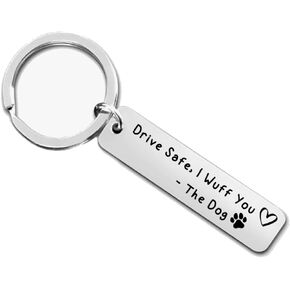 Drive Safe Keychain for Women or Men – Dogs Best Friend Keychain – Cute Keychain for Pet Lovers – Metal Keychain and Keyring Holder for Vehicle, House, Work Keys, and Charms