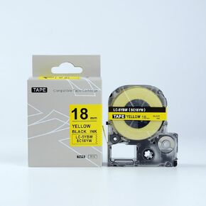Compatible EPSON18mm LC-5YBW Label Tape Black on Yellow 8m 18mm LW400 500 900