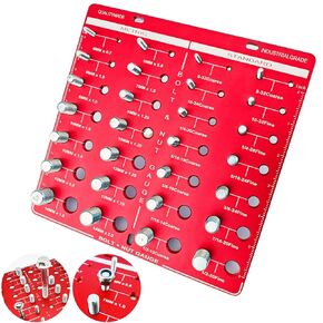 28 Nut and Bolt Thread Checker -Square, Metric/Standard Ruler with CM/INCH, Bolt Size Thread Identifier Gauge