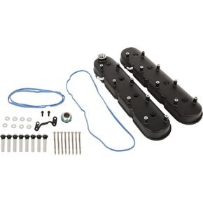 SCITOO LS Cast Aluminum Valve Covers with Coil Mounts Replace for All LS Engines Using for LS1/ LS2/ LS3/ LS6 and LS7 or Similar Coils with Spacing 72mm Bolt Spacing Black
