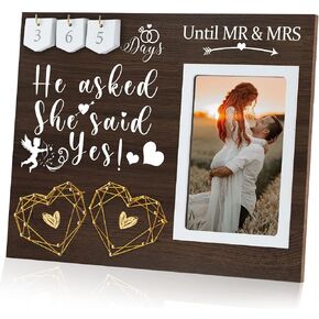 Wedding Countdown Picture Frame Engagement Photo Frame MR & MRs frame Engagement Gifts for Couples Gifts for Newly Engaged Couple