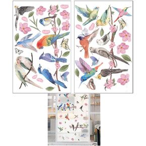 2PCS Home Decoration Sticker, Wall Quotes Decor Stickers Window Decals for Glass Wood Windows Wall Stickers for Kid Bedroom Living Room Window Clings for Smooth Surface (Bird)