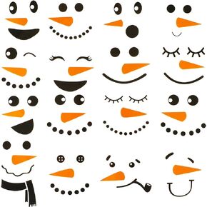 Snowman Faces Stickers Snowman Faces Decals Stickers for Crafts Christmas Glass Window Sticker Cute Snowman Wall Decor Christmas Stickers for Fridge Wall Door Face Art Party Supplies Home Decoration