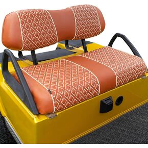NOKINS Golf Cart Seat Covers for Club Car DS/Club Car Precedent/EZGO TXT/EZGO RXV/Yamaha OEM Ordinary Rear Seat Cushion, Backrest Vinyl Leather Glow Seat Cover, Litte Diamond White Luminous Seat Cover