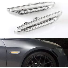 Rui Xin 213 Amber LED Side Marker Turn Signal Light 2 قطعة لـ B M W E90 E91 E92 E93 E46 E53 X3 E83 X 1 E84 E81 E82 E87 E88 (عدسة مدخنة) in Kuwait