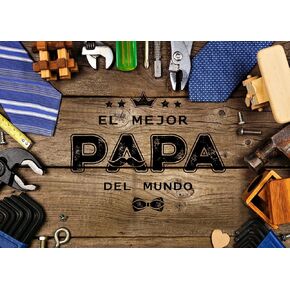 CYLYH 7x5ft Father's Day Photography Backdrop Spanish El Mejor Papá Del Mundo Backdrop I Love Dad Decoration Feliz Día Del Padre Party Decor Father's Day Banner Backdrops D864