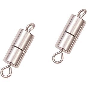 LiQunSweet 5 Pcs 304 Stainless Steel Golden Plated Bayonet Clasps and Closures Curved Tube Shape for Bracelet Necklace Jewelry Making DIY Crafts 28mm(1.1 in) - Fit 3mm Cord