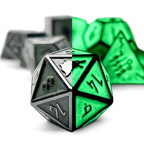Norse Foundry Set of 7 Vampire Blood Norse Series Full Metal Polyhedral Dice RPG Math Games DND Pathfinder