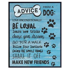 Dog Quotes Wall Decor - Dog Wall Decor - Dog Lover Gifts - Dog Wall Art Poster - Cute Unique Puppy Wall Decor - Blue Home Decor - 8x10 Funny Sentimental Poster Print - Inspirational Room Decoration