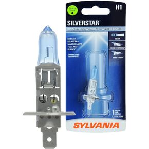 SYLVANIA - H1 SilverStar - High Performance Halogen Headlight Bulb, High Beam, Low Beam and Fog Replacement Bulb, Brighter Downroad with Whiter Light (Contains 1 Bulb)
