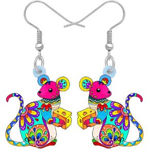 Acrylic Cute Mouse Earrings Dangle Drop Charms Anime Rat Gifts for Women Girls Rats Lovers Jewelry in Saudi Arabia
