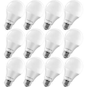 LUXRITE A19 LED Bulb 75W Equivalent, 1100 Lumens, 5000K Bright White, Dimmable Standard LED Light Bulbs 11W, Enclosed Fixture Rated, Energy Star, E26 Medium Base - Indoor and Outdoor (4 Pack)