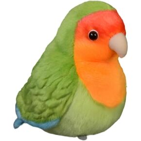 Realistic Green Peach Peony Parrot Plush - Green Peach Parrot Stuffed Animal - Plushy and Squishy Parrot Pillow Toy - Cute Little Bird Plushie Toys Gift for Boys and Girls