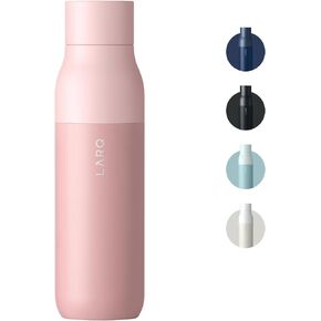 LARQ Bottle Twist Top 17 oz - Insulated Stainless Steel Water Bottle | Thermos, BPA Free | Reusable Water Bottle for Camping, Office, and Travel | Keep Drinks Cold and Hot, Granite White