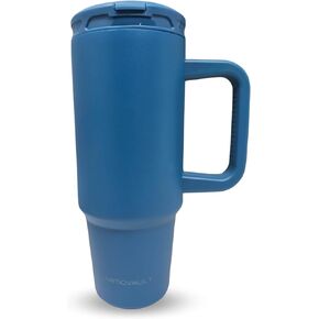 40 oz Tumbler with Handle & Flip Straw - | Car Cup Holder Friendly, Leak Resistant Water Bottle | Reusable Insulated Stainless Steel | Gifts for Women & Men (Blue Ash)