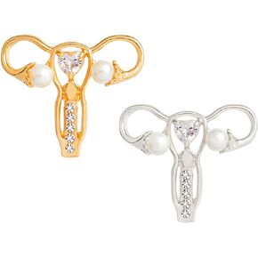 Uterus Pin Medical Pin Nurse Obgyn Pin Uterus Rhinestones Brooch Pin Medicine Symbol Pearl Brooch Pin for Gynecologist Medical Doctors Nurse Gifts Jewelry