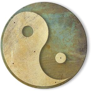 Yin and Yang Vintage Round Metal Tin Sign Nostalgic Metal Sign Home Decor for Culb Bar Garden Kitchen Restaurant Garage 12x12 Inch