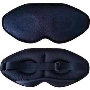 Sleeping Eye Mask for Men & Women - 100% Light Blocking 3D Contoured Cup Mask, Blindfold Lash Extensions for Side Sleeper | Breathable Eye Cover for Traveling, Yoga & Every Nap (Black)