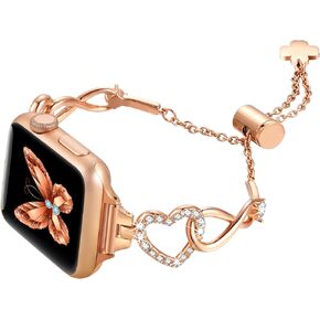 Fastgo Silver Bling متوافق مع Apple Watch Band حجر الراين للنساء، 38 مم 40 مم 41 مم 44 مم 49 مم 45 مم 42 مم سوار معدني لامع أنيق من الألماس لـ Iwatch Ultra SE & Series 8 7 6 5 4 3 2 1