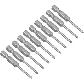 uxcell 10 Pcs 2.5mm PH1 Magnetic Phillips Screwdriver Bits, 1/4 Inch Hex Shank 2-inch Length S2 Power Tool