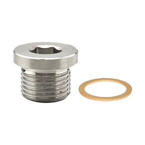 M18 X 1.5 Thread O2 Oxygen Sensor Plug with Copper Washer, 304 Stainless Steel Universal Inner Hex Head Plug - 4 Pack