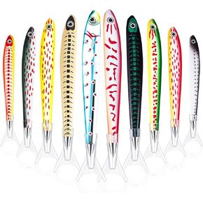 Outus Fish Pen Ballpoint Ink Pens Kawaii Novelty Pen 0.7 mm Bulk Realistic Fishing Decoration for Sea Party Favors Halloween Christmas Near Year Gift(50 Pieces)