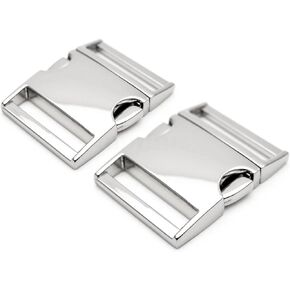 CRAFTMEMORE 1 Inch Metal Side Release Buckle Lock JIBK for Belt Strap Backpacks Pet Collar Pack of 2