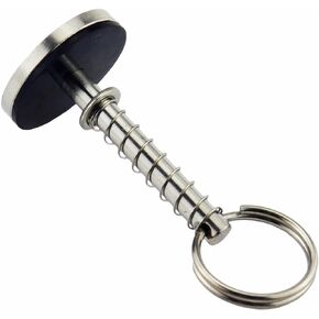NRC&XRC Stainless-Steel 316 Hatch Cover Pull Handle with Spring Hidden Pin Button for Fishing Boat Yacht Dia.:3/16in(4.8MM),Total Length:2-1/8IN(54.4MM)
