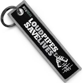KEYTAILS Keychains, Premium Quality Key Tag for Motorcycle, Scooter, ATV, UTV [Loud Pipes, Save Lives]