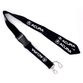 Au-TOMOTIVE GOLD, INC. مرخصة رسميًا ومتوافقة مع Acura on Black Universal Lanyard Key Chain