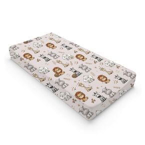 African Jungle Safari Animals Moon Stars Clouds Changing Pad Covers Lion Elephant Giraffe Zebra Hippo Baby Diaper Change Table Pad Cover for Boys Girls Soft Stretch Changing Mat Sheets 32''x16''