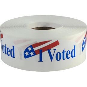 "I Voted" Stickers with Stars and Stripes, 500 Adhesive Labels (2" x 1")